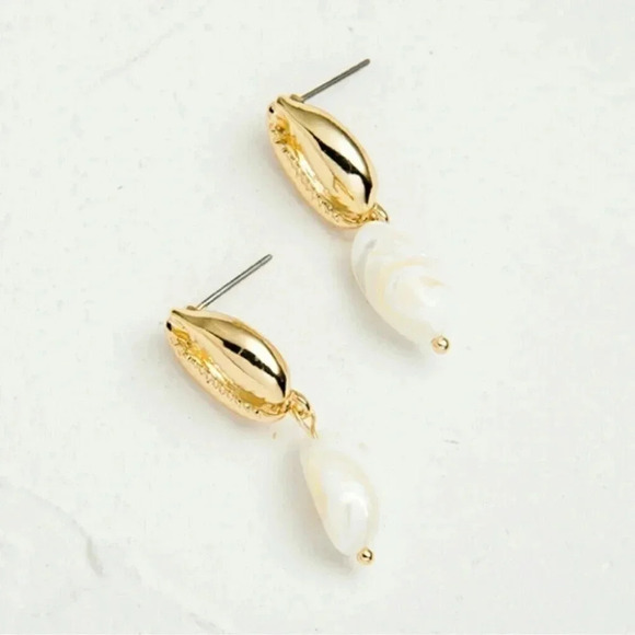 Mermaid Stud Dangle Earrings 18k - Picture 5 of 8